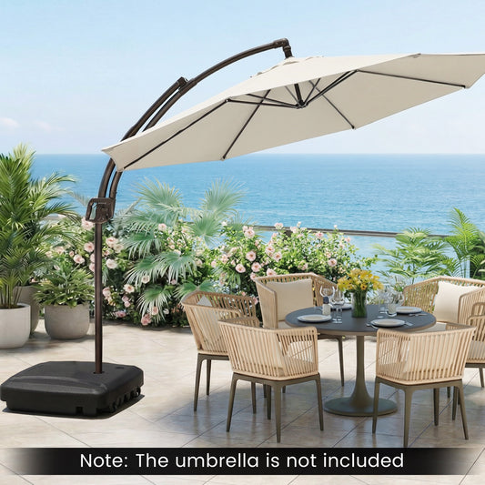 102 kg Cantilever Patio Umbrella Base with Wheels and Crossed Base