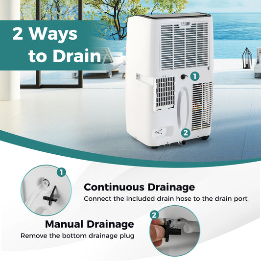 12000 BTU Portable Air Conditioner with Heat-White