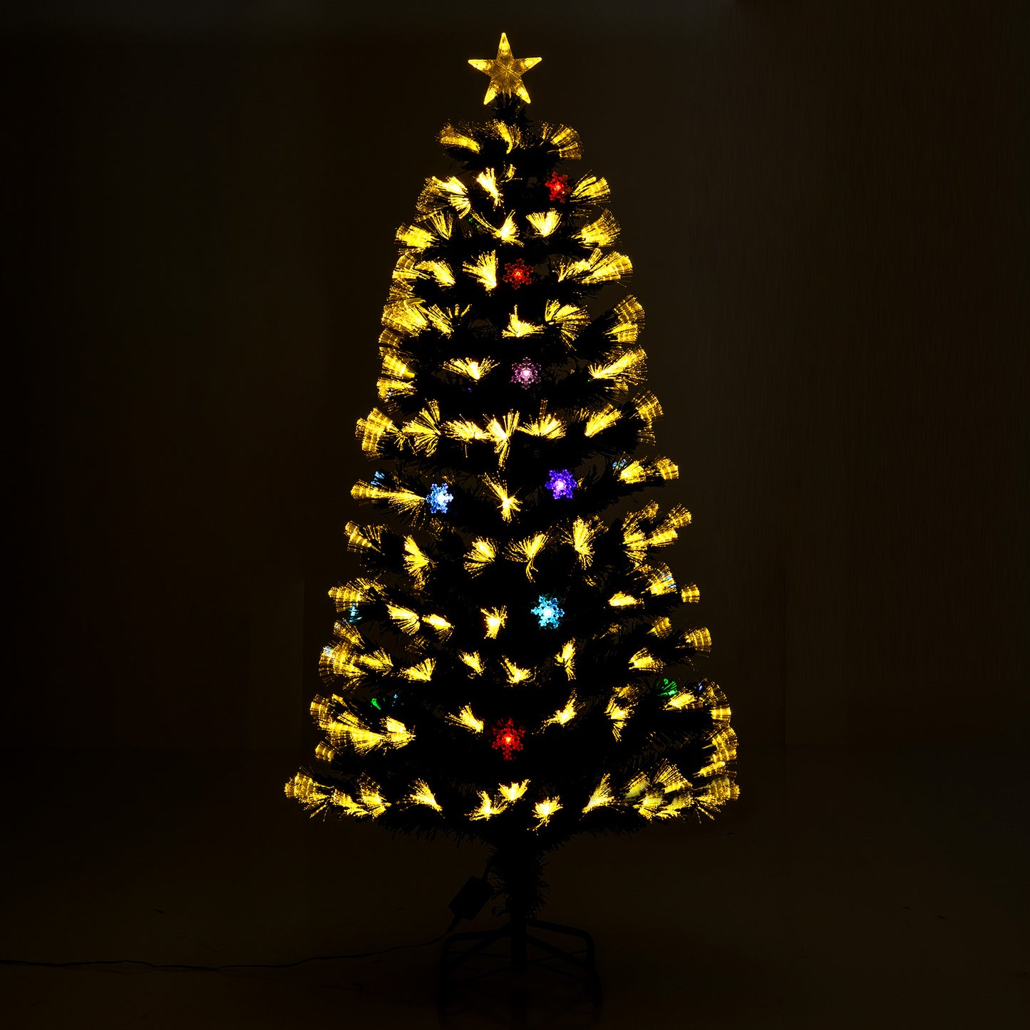 120/150 cm Fiber Optic Christmas Tree Artificial Pre-lit Xmas Tree with 8 Lighting Modes-1.5 M