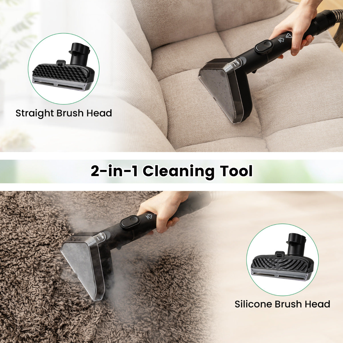 1800W Portable Spot Cleaner with Steam-Black