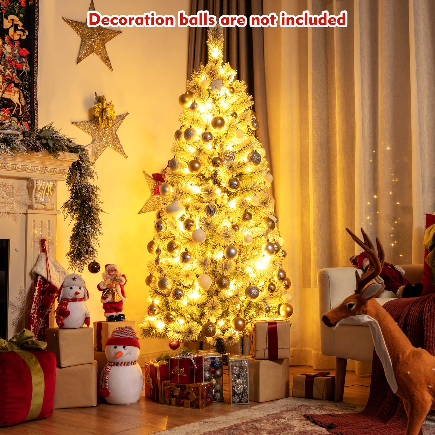 Illuminated Artificial Christmas tree with 140/200 LED lights-6FT