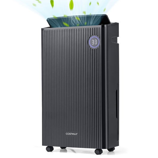 25L/D Dehumidifier for Home with 4 Modes 3-Color Indicator 24H Timer-Black