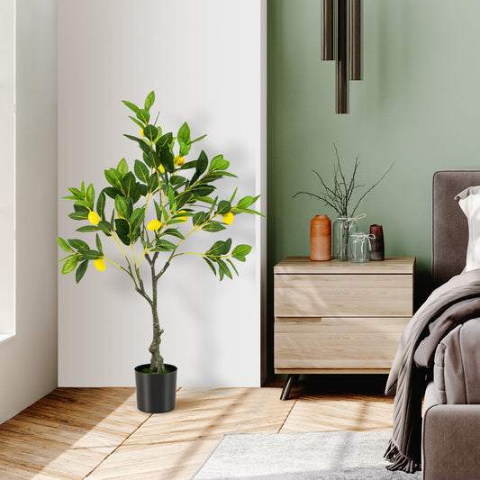 2 Pack 80cm Fake Lemon Plant with Lemon Fruits and Cement Pot