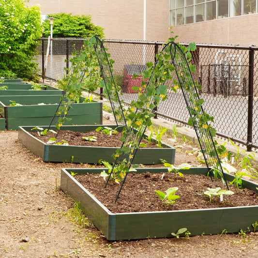 2 Pack Metal Garden Trellis for Climbing Plants-Black