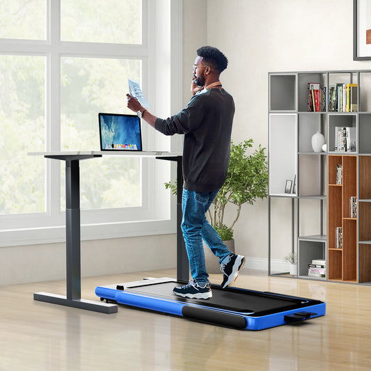 2.25 HP Foldable Treadmill 3 in 1 Walking Pad Under Desk Treadmill-Navy
