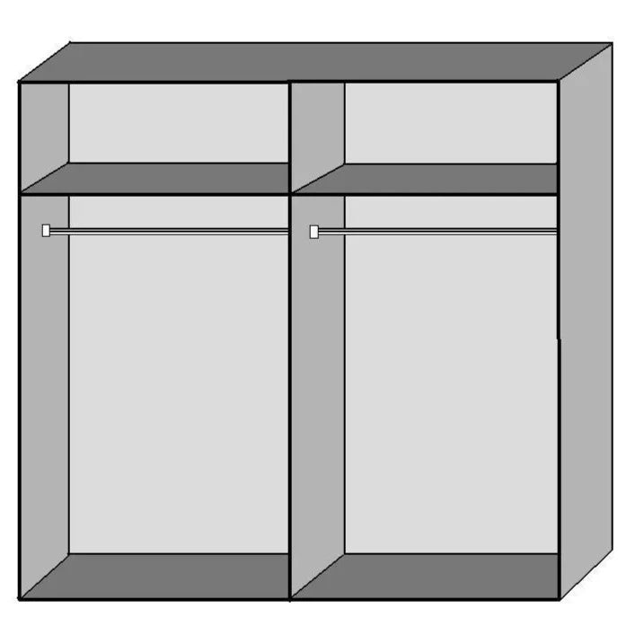 Sliding Wardrobe AMBER 2 Door Mirrored Wardrobe Grey 225cm