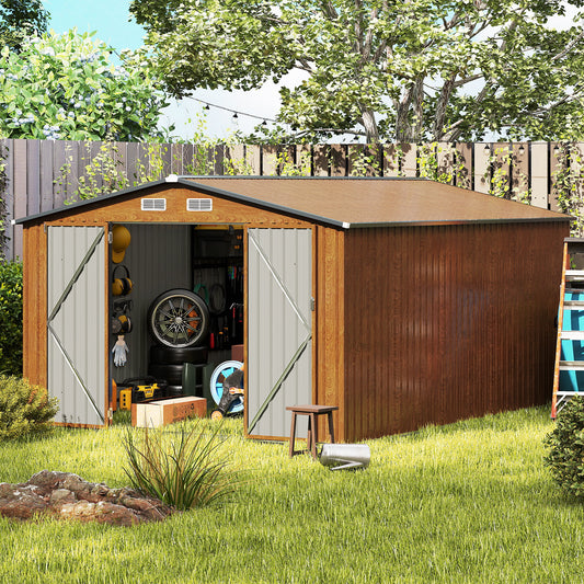 426 cm x 300 cm Outdoor Storage Shed Large Garden Tool House-Wood