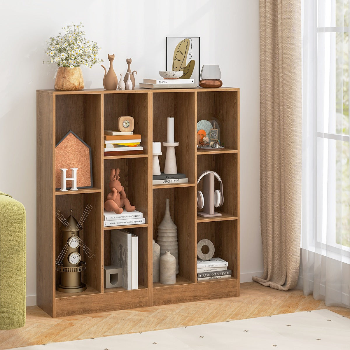 5 Cube Bookcase for Kids-Natural