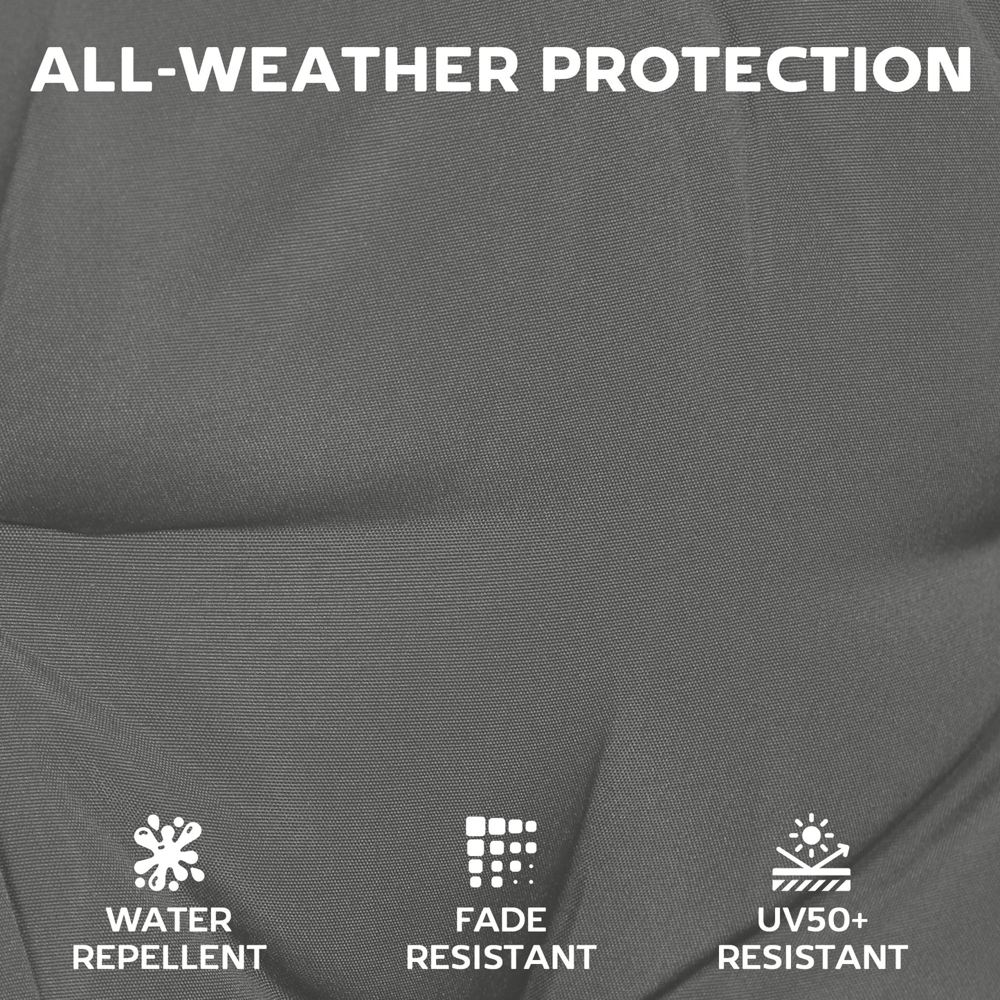 Outsunny Set of 6 Outdoor Seat Cushions with Machine Washable Cover, Water Repellent Seat Cushions Dark Grey