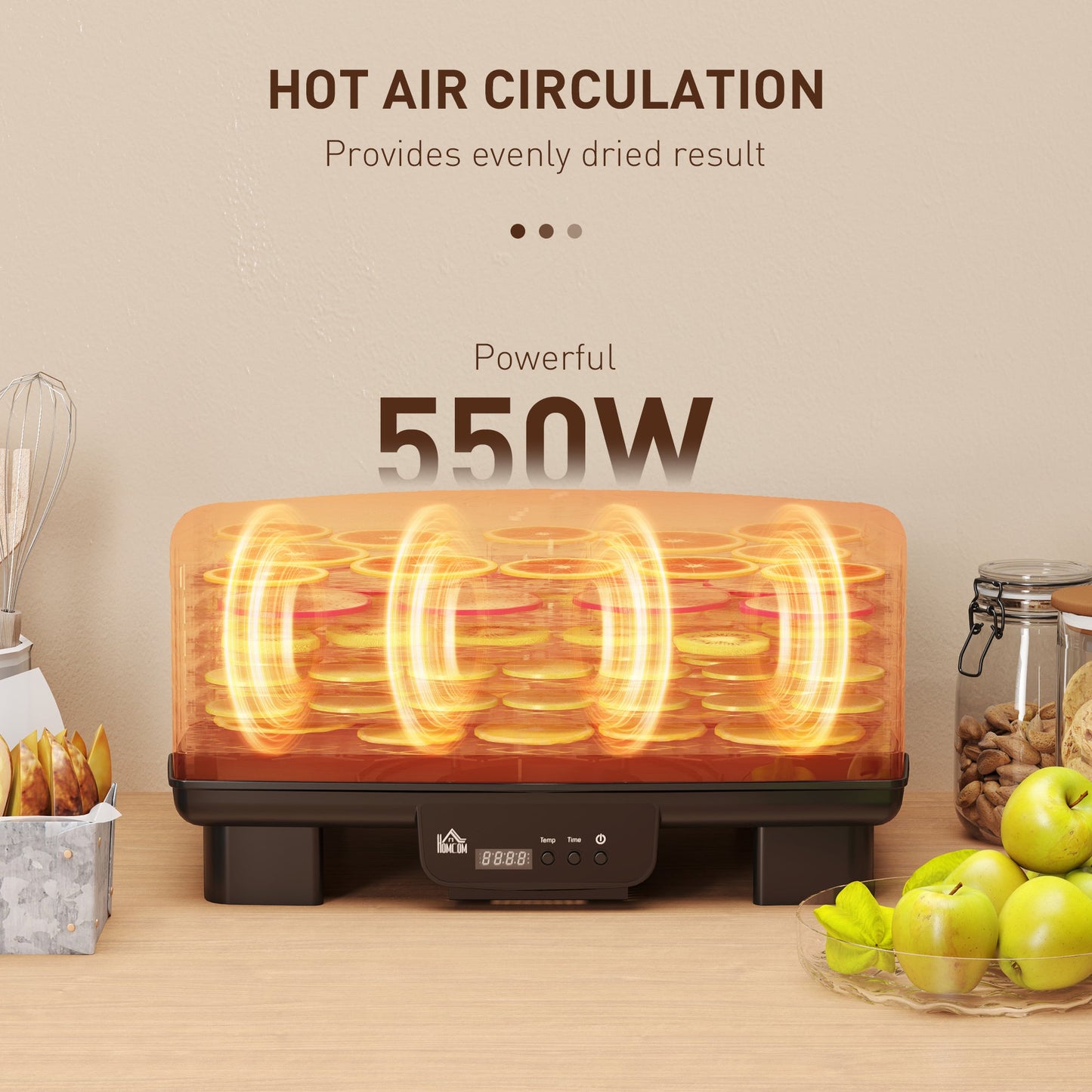 HOMCOM 40-70â Six-Tray Food Dehydrator - Black