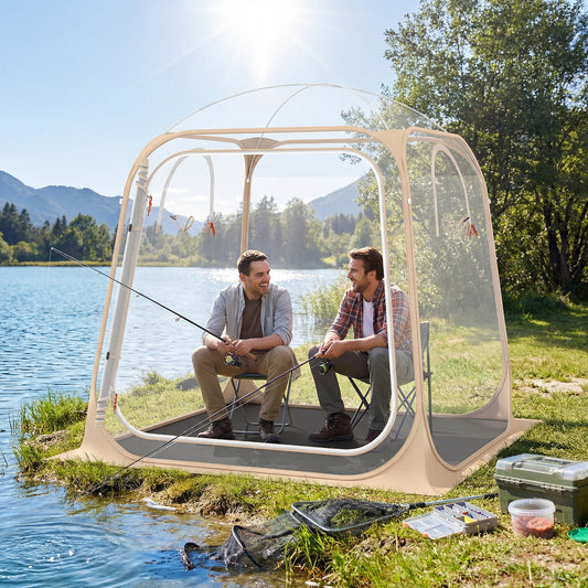 All Weather Pod Sports Tent for 2-4 People 215 x 215 cm Easy Setup Clear Bubble Tent