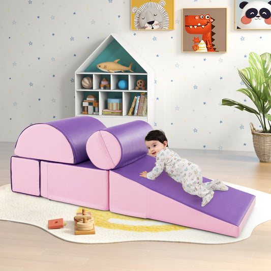 5-Piece Soft Waterproof Kids Climb & Crawl Activity Playset-Purple