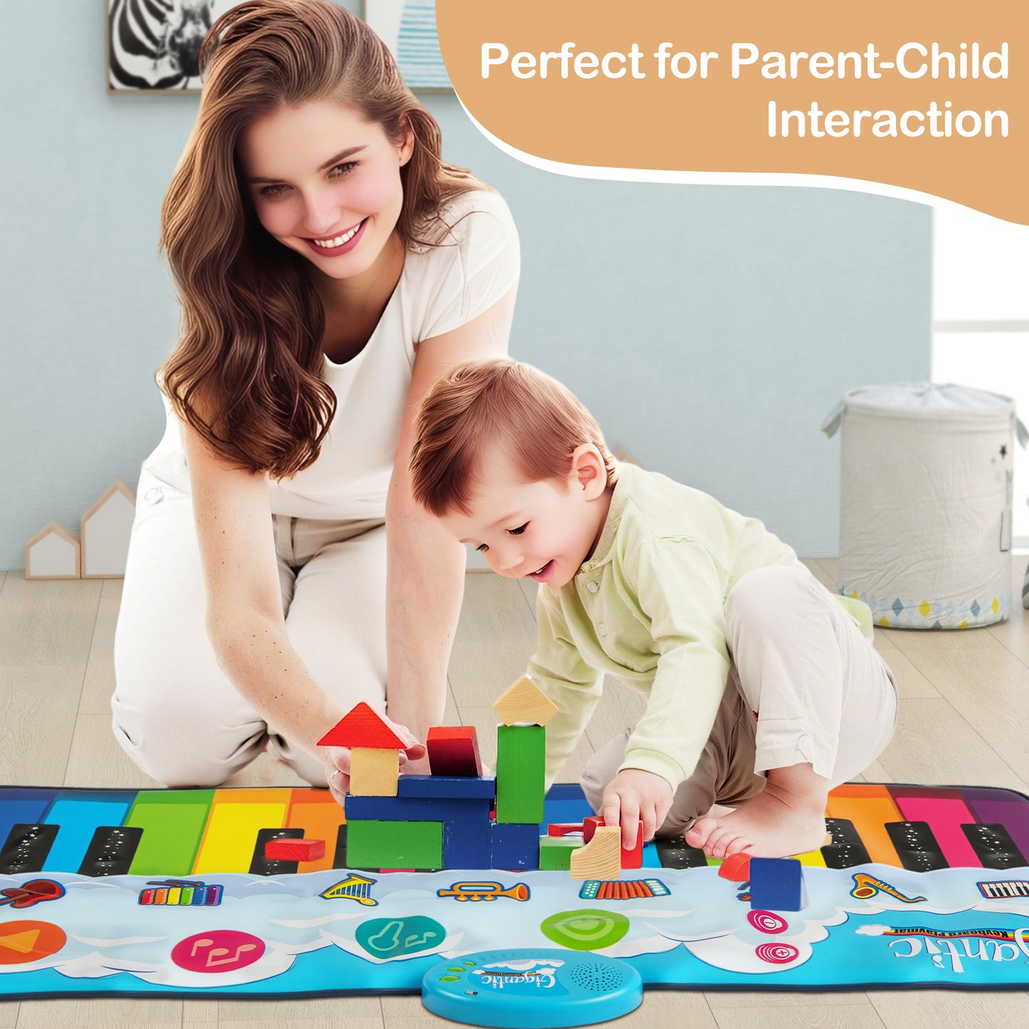 Floor Piano Dance Mat with 8 Instrument Sounds and Built-in Music-S
