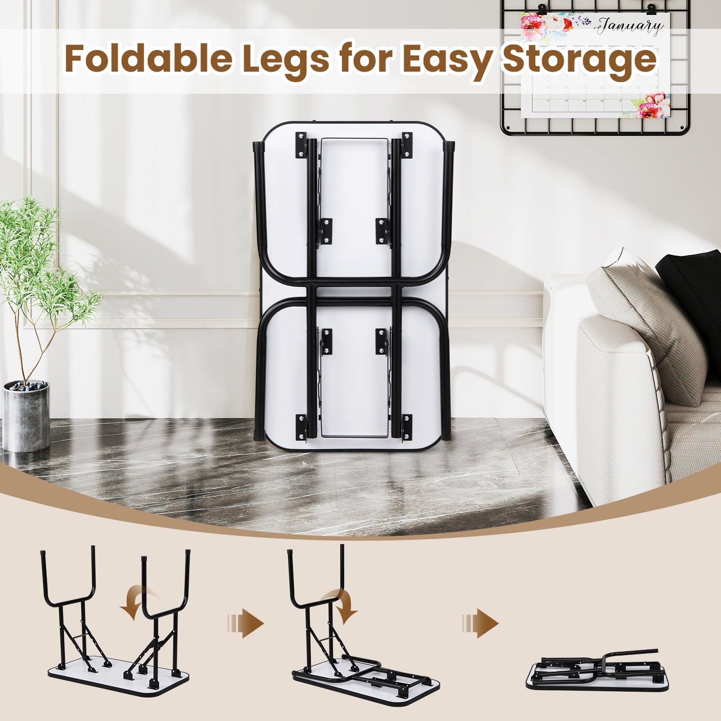 Foldable Dog Grooming Table with Height Adjustable Arms and Noose-Black