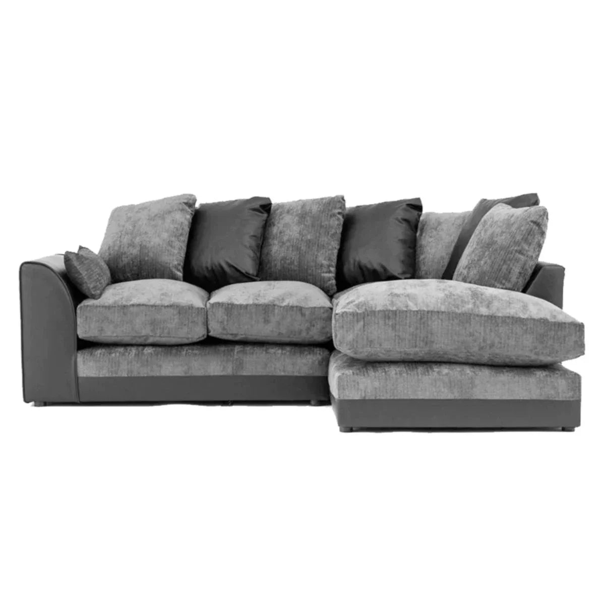 Dylan Chenille Fabric 3 Seater Sofa - Black Grey or Brown Beige