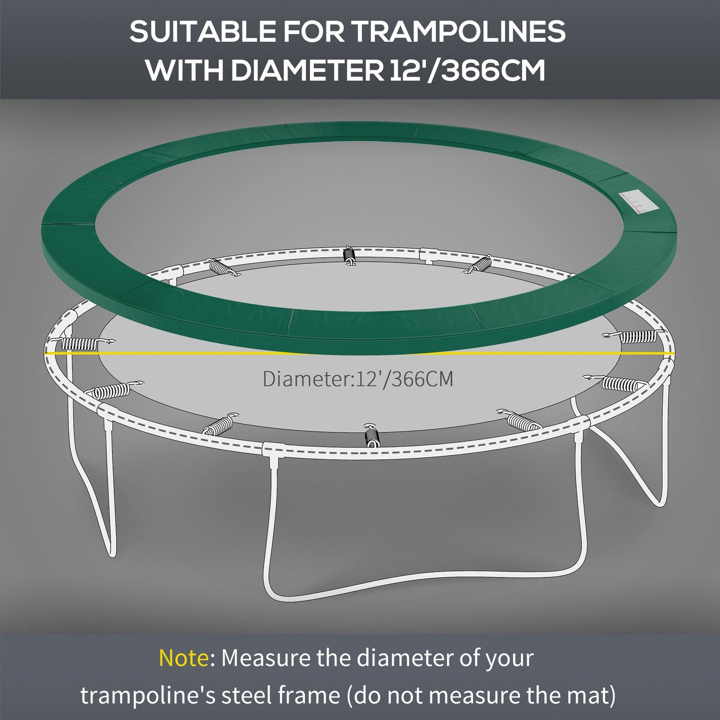 HOMCOM Trampoline Safety Pad, 8 ft-Green