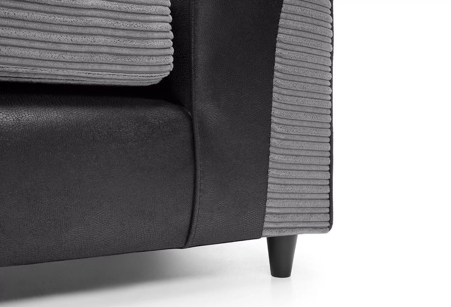 Spencer Cord Fabric Corner Sofa - Left Arm Black