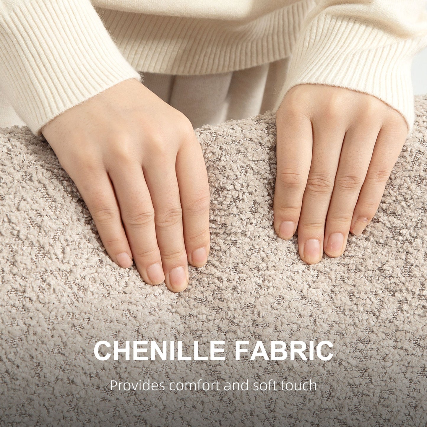 HOMCOM Two-Seater Chenille Sofa - Light Brown