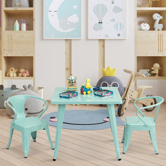 Kids Metal SquareTable With Round Corner-Blue