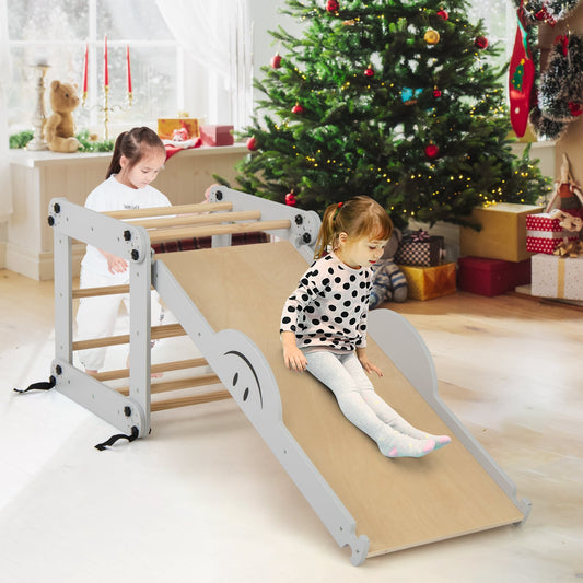 Montessori Climbing Set for Toddlers Foldable with Fun Seesaw-Grey
