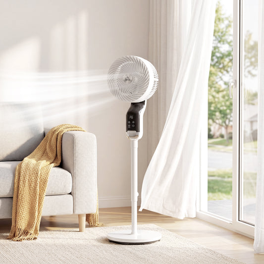 HOMCOM 20 dB Silent Standing Fan, 41" Pedestal Fan with Remote, 85° Oscillating, 8 Speeds, Adjustable Height, 12H Timer