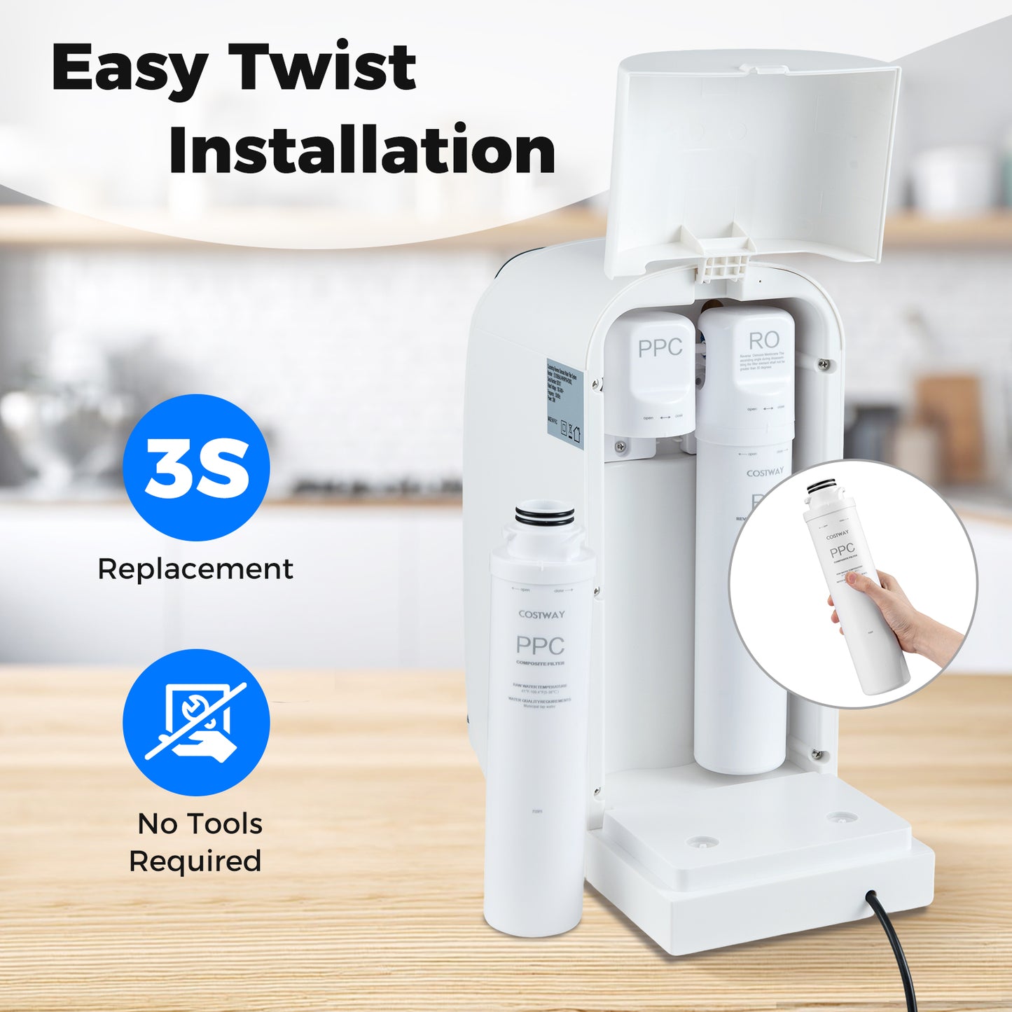 PPC Filter Replacement for Item No: 13695278 Countertop Reverse Osmosis System