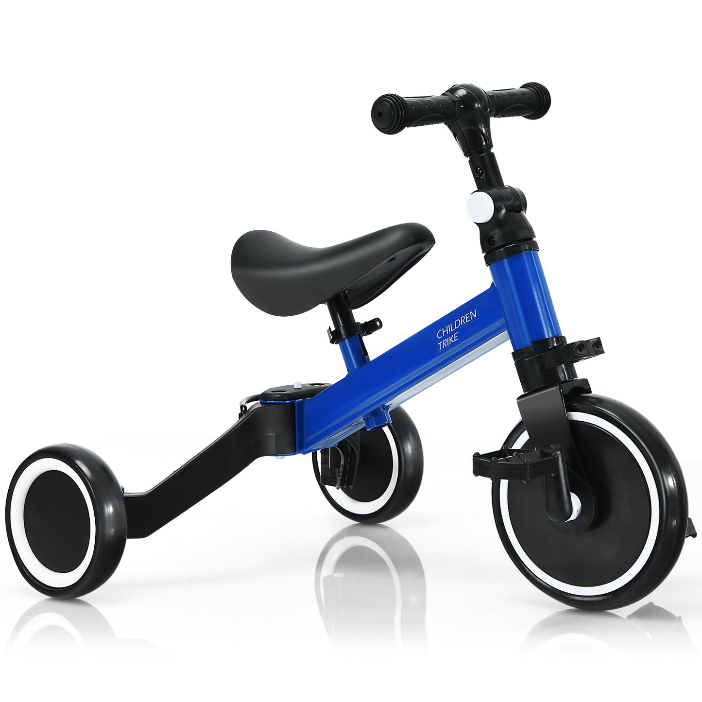 Convertible Balance Bike Kids Trike with Detachable Pedal for 1-4 Years Old Kids-Blue