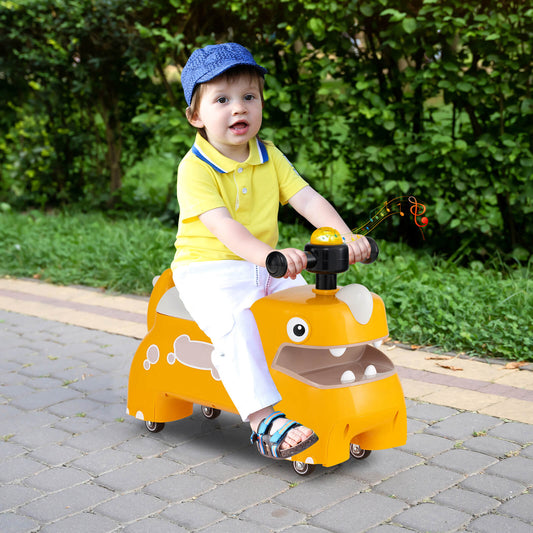 Toddler Ride on Toy with Under Seat Storage with Music and Lights-Yellow