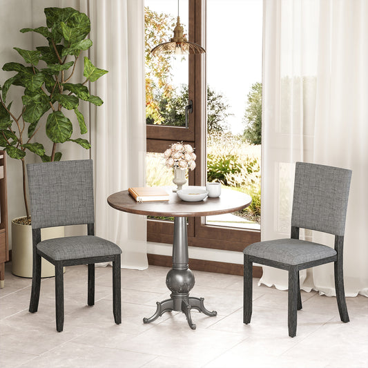 Upholstered Dining Chairs Set of 4 with Soft Padded Seat-Light Grey