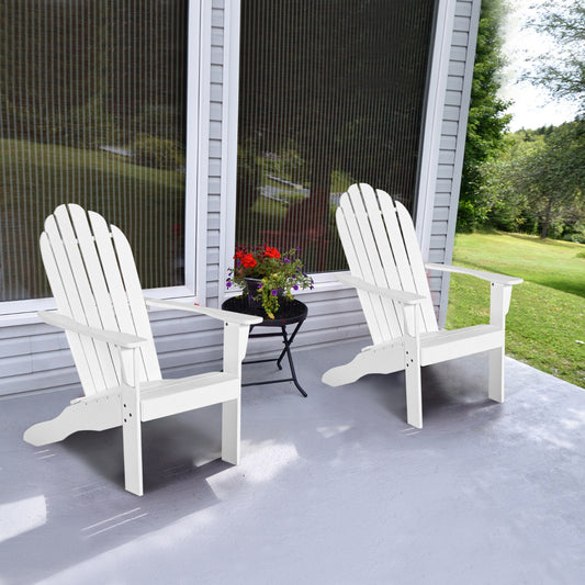 Acacia Wood Adirondack Lounger Chair Set of 2 with Slatted Seating