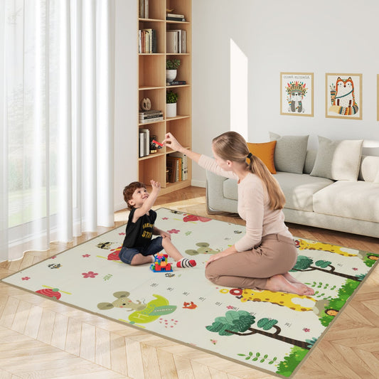 Baby Play Mat 178 x 148 cm Foldable Baby Activity Mat for Floor-Multicolor