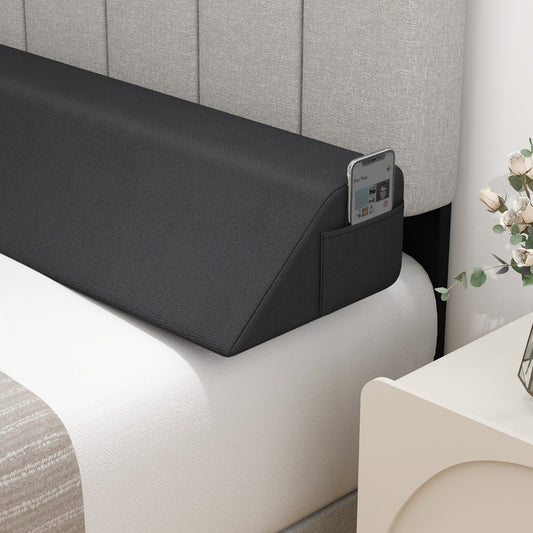Bed Wedge Pillow with 2 Storage Pockets-Full Size