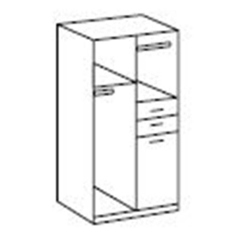 Wardrobe FRESNA 2 Door Wardrobe White 90cm