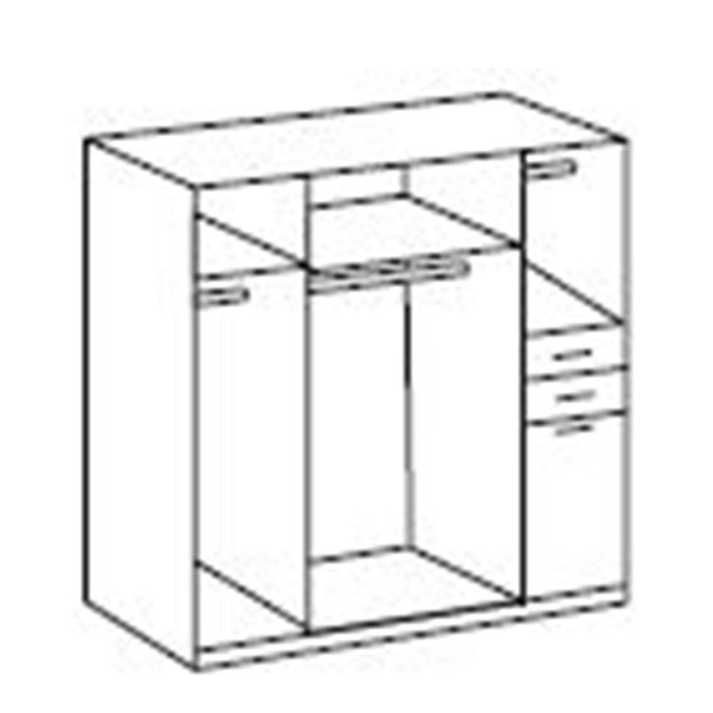 Wardrobe - FRESNA 4 Door Wardrobe White 180cm
