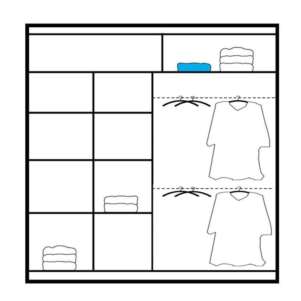 Elegant 2 Door Sliding Mirror Wardrobe Artisan Oak, Black, White, Grey, 203cm