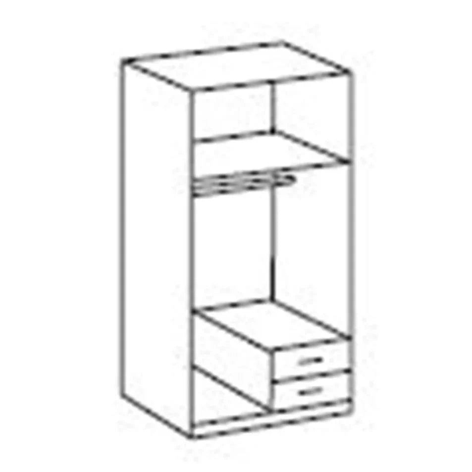 HUSAM 2 Door Wardrobe Grey 90cm