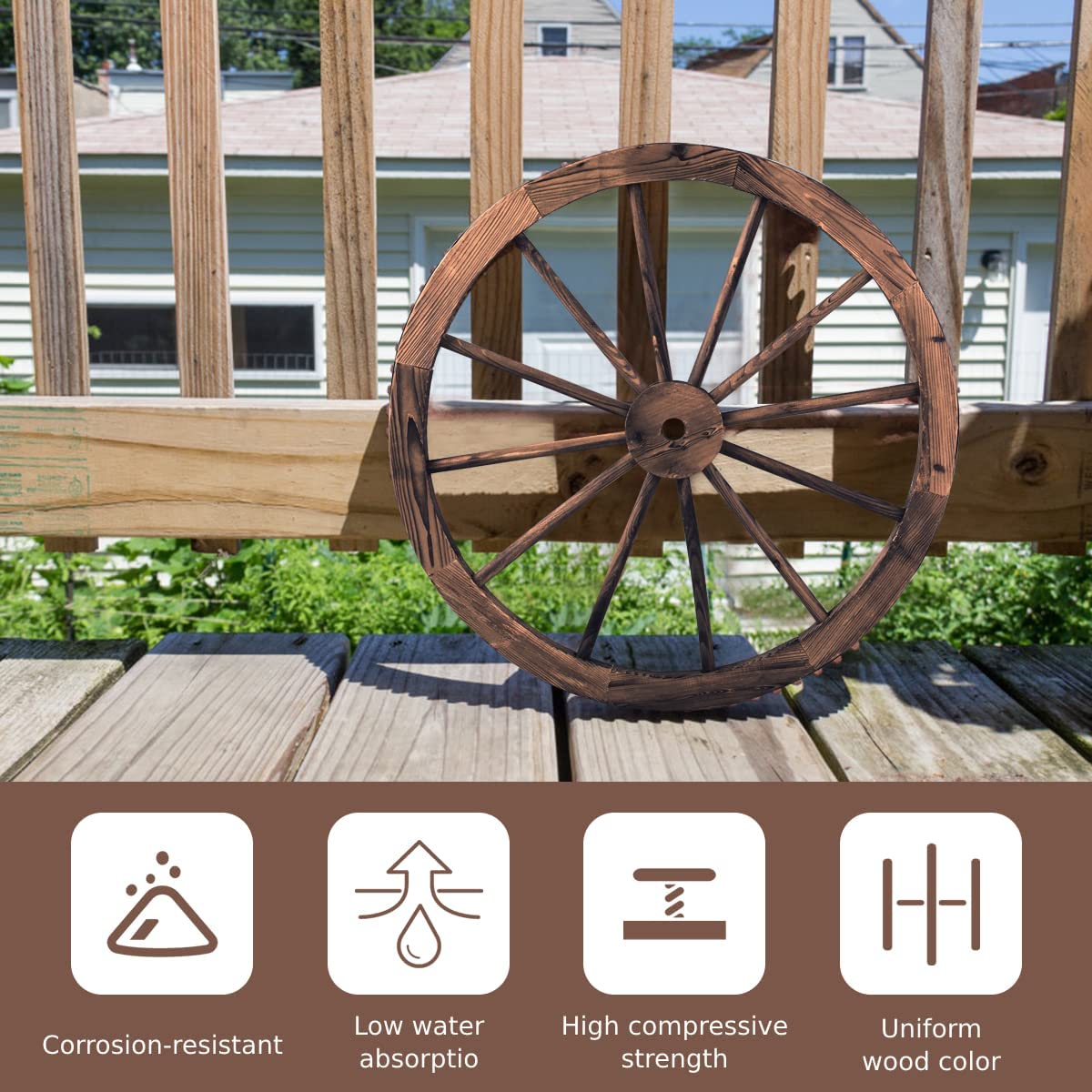76cm Decorative Wooden Wheels Set of 2