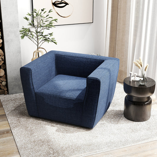Inflatable Sofa Portable Blow Up Couch with Detachable Cover Single Lounger Air Sofa Chair-Blue