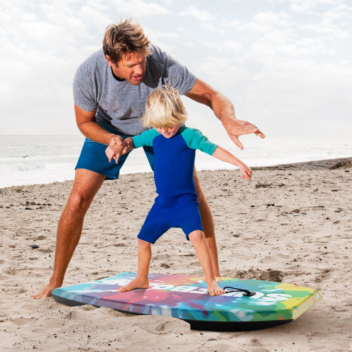 Lightweight Body Board with EPS Core and XPE Deck and HDPE Bottom for Beach Sea and Pool-M