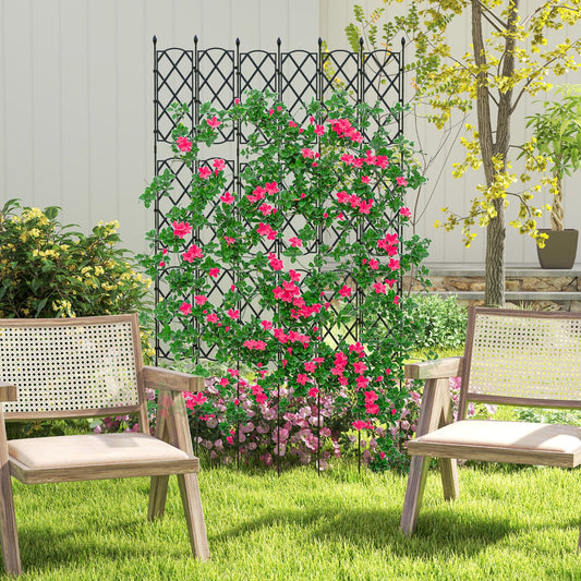 Outdoor Plant Support Frame with Adjustable Shapes and Ground Stakes