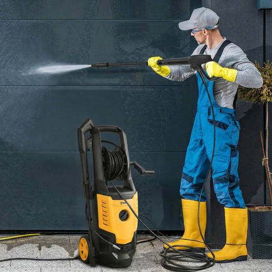 Outsunny 2200W High Pressure Washer, 170 Bar Pressure Washer with Adjustable Nozzle and 6M Hose, 33 x 31.5 x 80.5 cm, Yellow