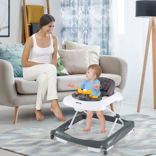 Toddler Activity Center Push Walker with 3 Adjustable Heights-Grey