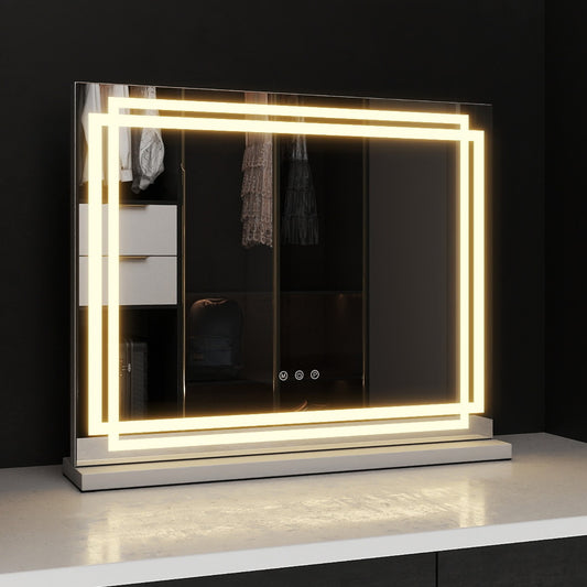 Vanity Mirror Lighted Makeup Mirror with 3 Color Dimmable Lighting Modes-S
