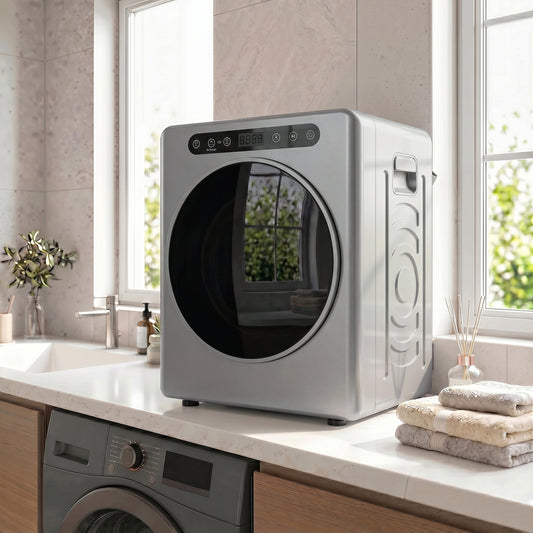 HOMCOM 5kg Compact 40-60â Tumble Dryer - Silver Tone