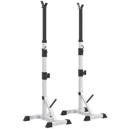 HOMCOM Weights Bar Barbell Rack Squat Stand Adjustable Portable Weight Lifting Max Load 200kg, Suitable For Home Gym Training Work Out