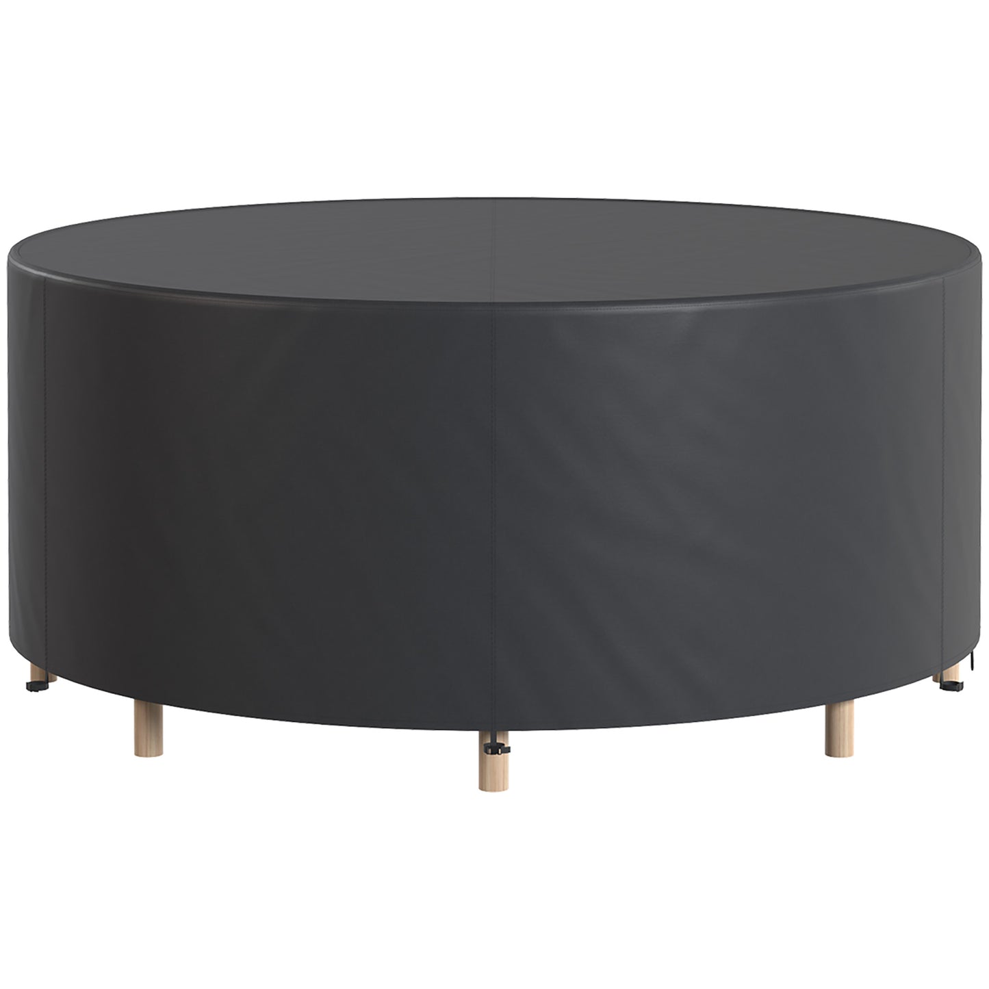 Outsunny Round Garden Furniture Cover, Waterproof Garden Table Cover, 420D Heavy Duty Oxford for Outdoor, Dia.214 x 70 cm, Black