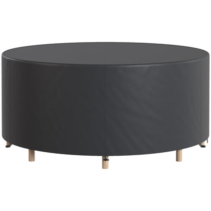 Outsunny Round Garden Furniture Cover, Waterproof Garden Table Cover, 420D Heavy Duty Oxford for Outdoor, Dia.214 x 70 cm, Black