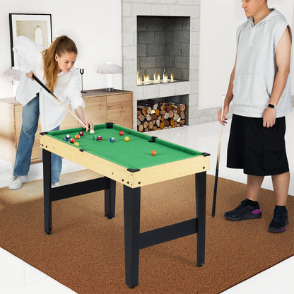 10-in-1 Combo Game Table Set with Foosball and Air Hockey-Natural