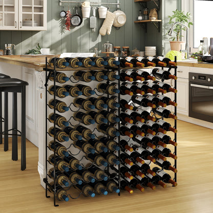100-Bottle Large Wine Rack Holder with Wall-Anchored Design