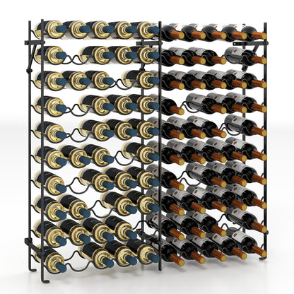 100-Bottle Large Wine Rack Holder with Wall-Anchored Design
